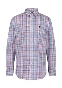 Boys 8-20 Long Sleeve Melstone Plaid Poplin Shirt