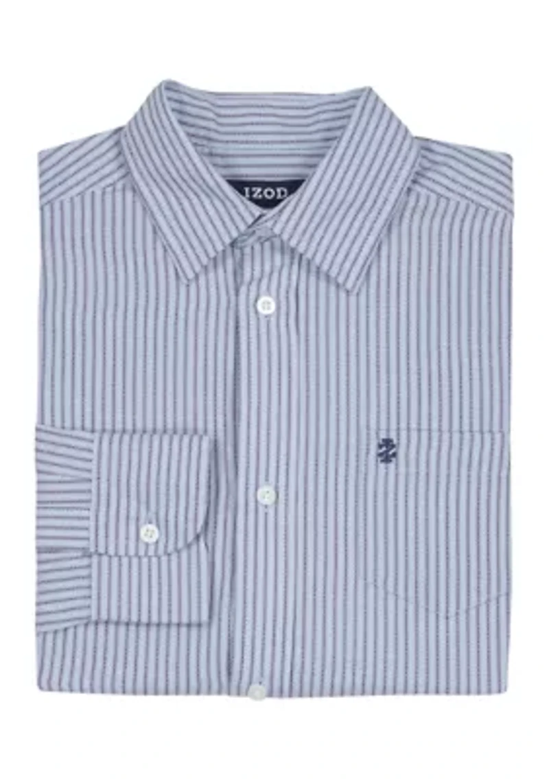 Boys 8-20 Long Sleeve Striped Poplin Shirt