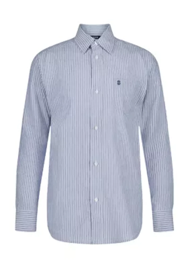 Boys 8-20 Long Sleeve Striped Poplin Shirt