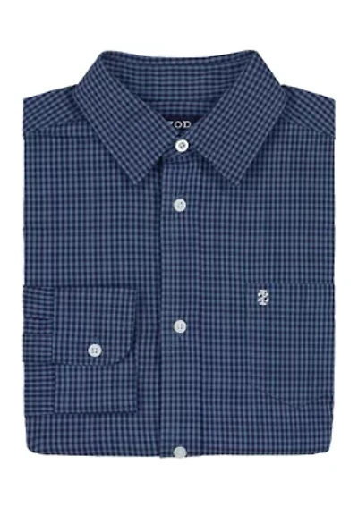 Boys 8-20 Long Sleeve Missoula Gingham Plaid Shirt (Extended Size)