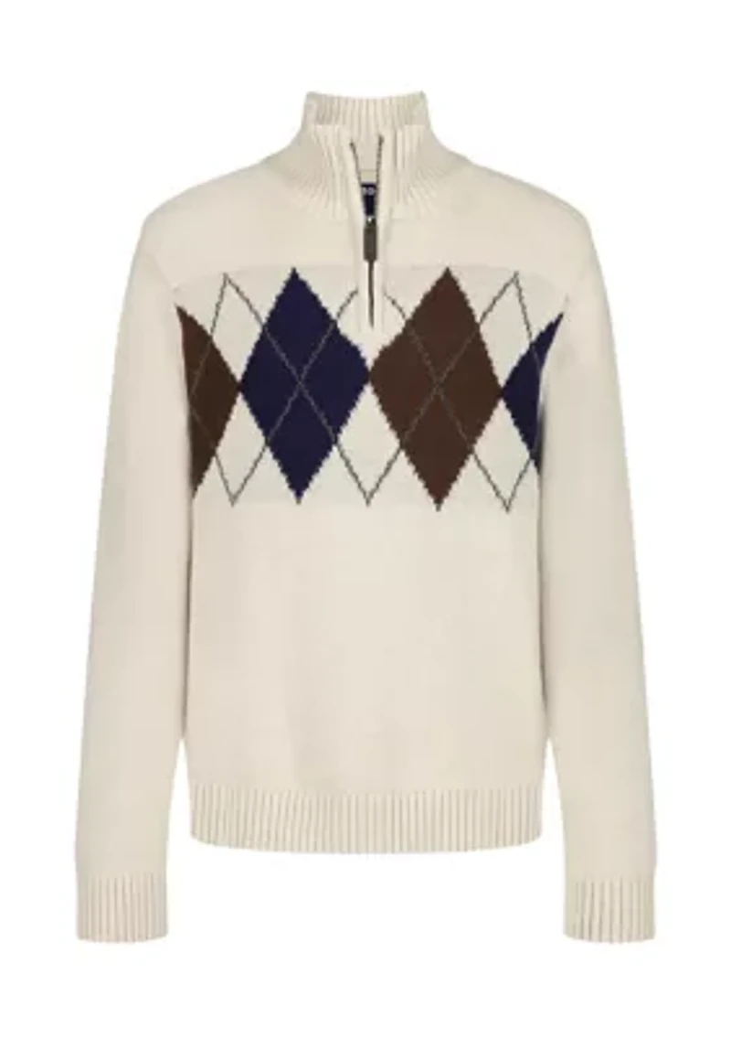 Boys 8-20 Argyle 1/4-Zip Sweater