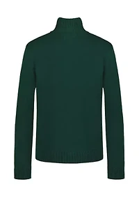 Boys 8-20 Heathered Chest Fairisle Quarter-Zip Sweater