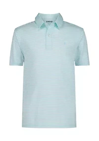 Boys 8-20 Husky Short Sleeve Greenie Stripe Performance Polo