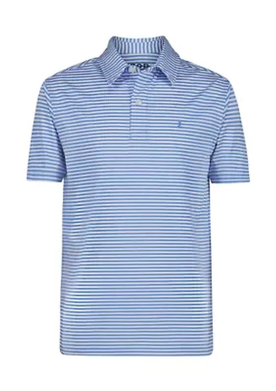 Boys 8-20 Husky Short Sleeve Greenie Stripe Performance Polo Shirt
