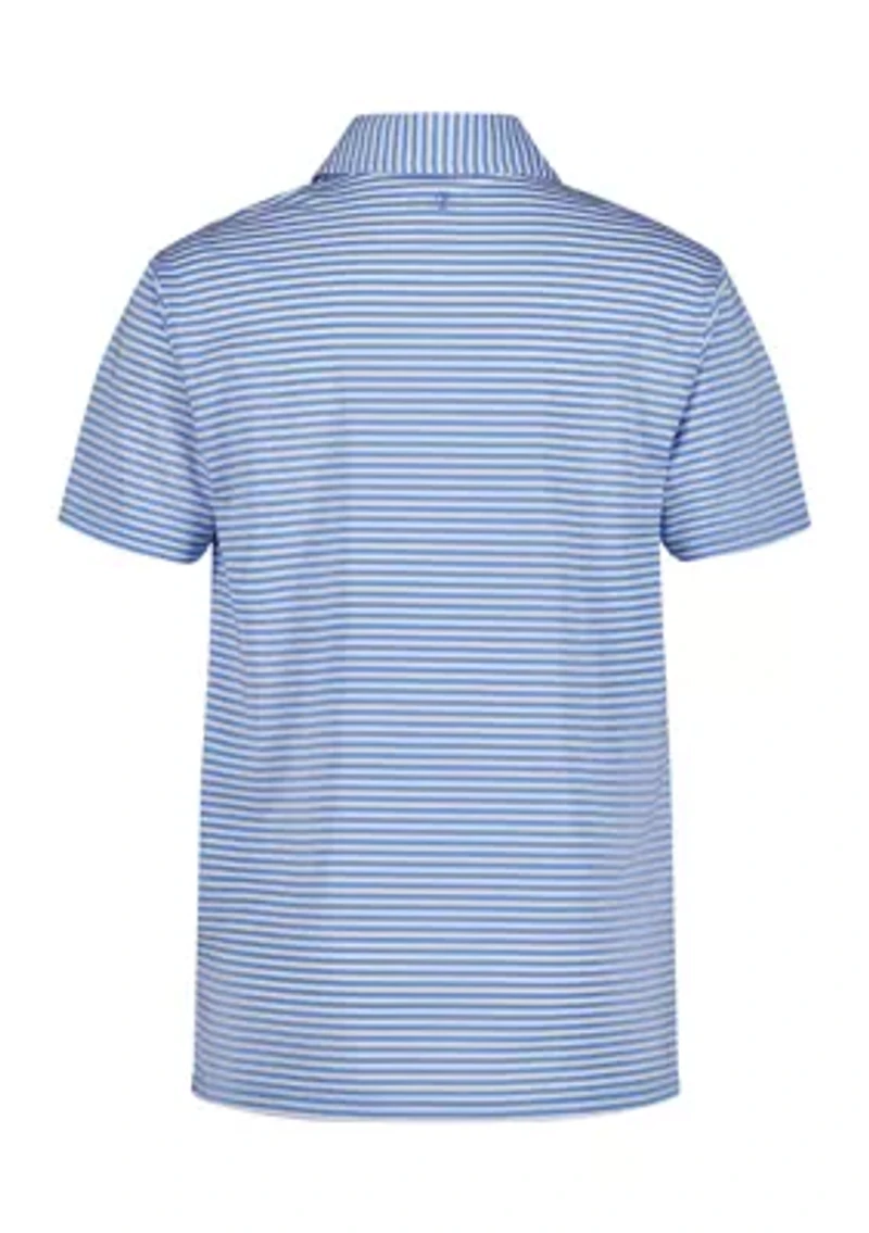 Boys 8-20 Husky Short Sleeve Greenie Stripe Performance Polo Shirt