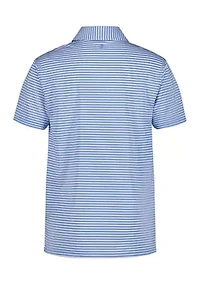 Boys 8-20 Husky Short Sleeve Greenie Stripe Performance Polo Shirt