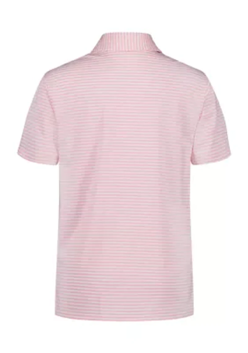 Boys - Short Sleeve Greenie Stripe Performance Polo Shirt