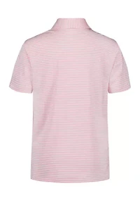 Boys - Short Sleeve Greenie Stripe Performance Polo Shirt