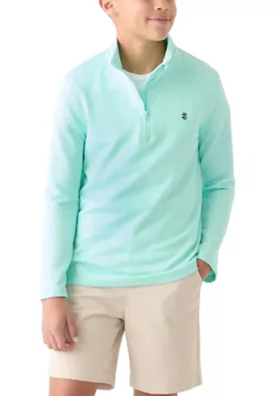 Boys 8-20 Long Sleeve Feeder Stripe 1/4 Zip Sweatshirt