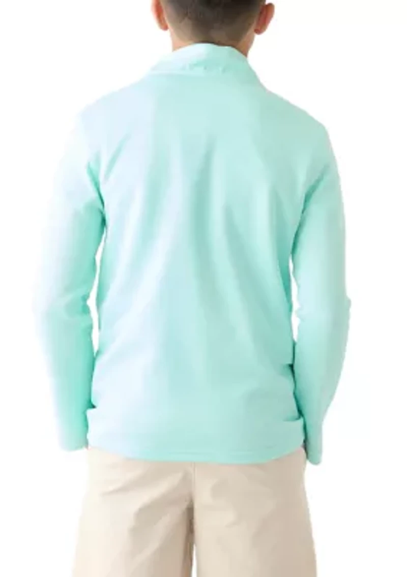 Boys 8-20 Long Sleeve Feeder Stripe 1/4 Zip Sweatshirt