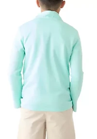 Boys 8-20 Long Sleeve Feeder Stripe 1/4 Zip Sweatshirt