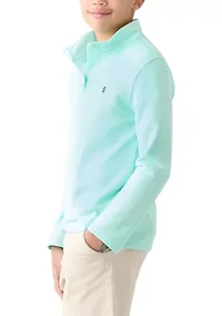 Boys 8-20 Long Sleeve Feeder Stripe 1/4 Zip Sweatshirt