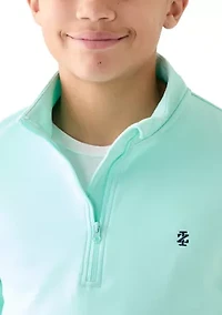 Boys 8-20 Long Sleeve Feeder Stripe 1/4 Zip Sweatshirt