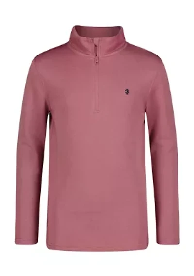 Boys 8-20 Cotton Blend Knit 1/4-Zip Feeder Stripe Pullover