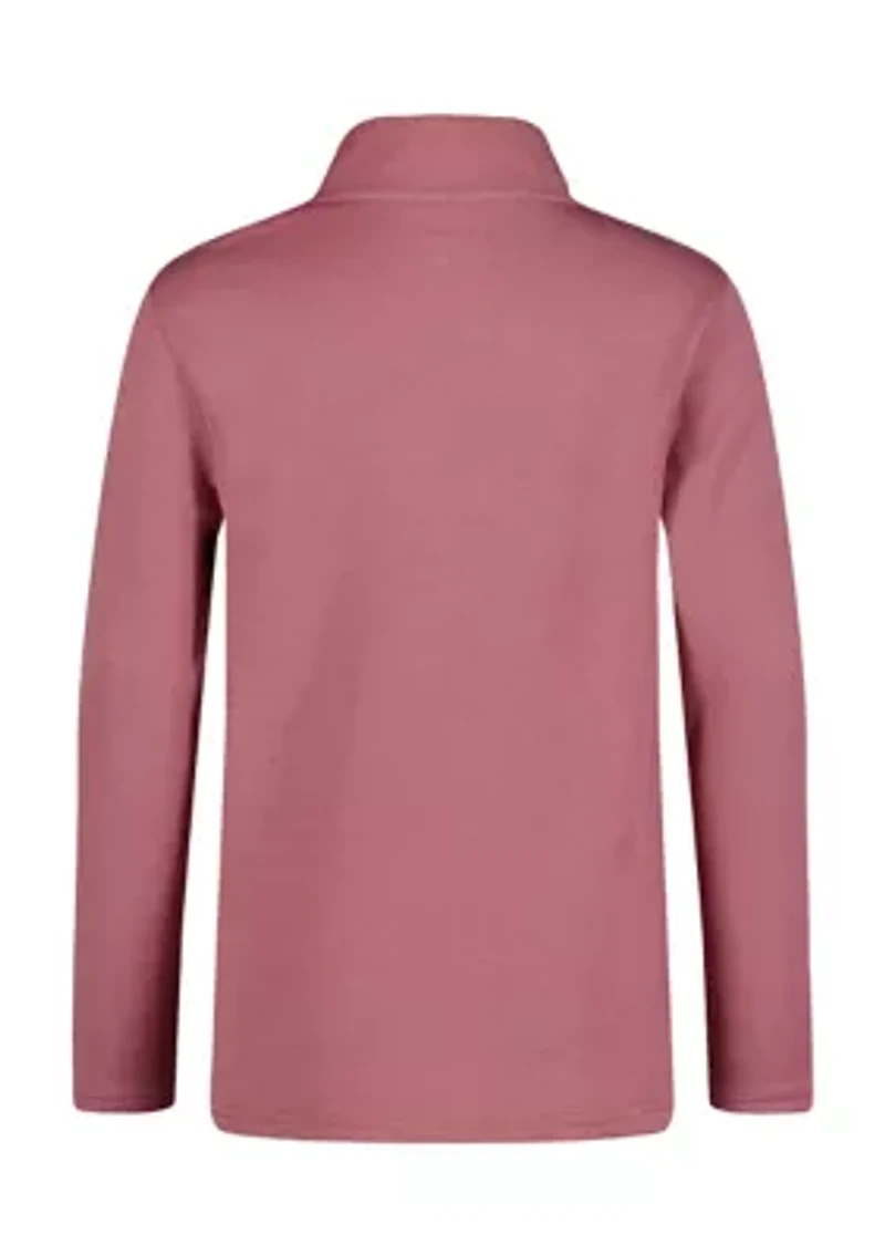 Boys 8-20 Cotton Blend Knit 1/4-Zip Feeder Stripe Pullover