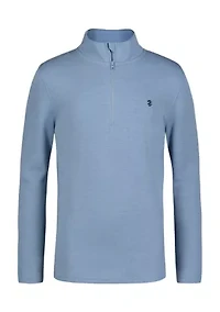 Boys 4-7 Long Sleeve Feeder Stripe 1/4 Zip Sweater
