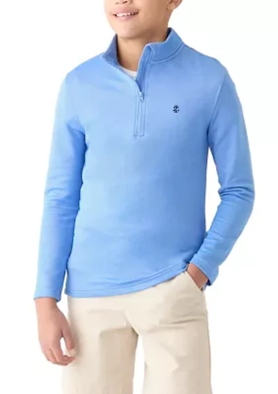 Boys 8-20 Long Sleeve Feeder Stripe 1/4 Zip Pullover Sweatshirt