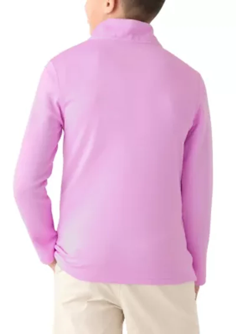 Boys 8-20 Long Sleeve Feeder Stripe 1/4 Zip Pullover Sweatshirt