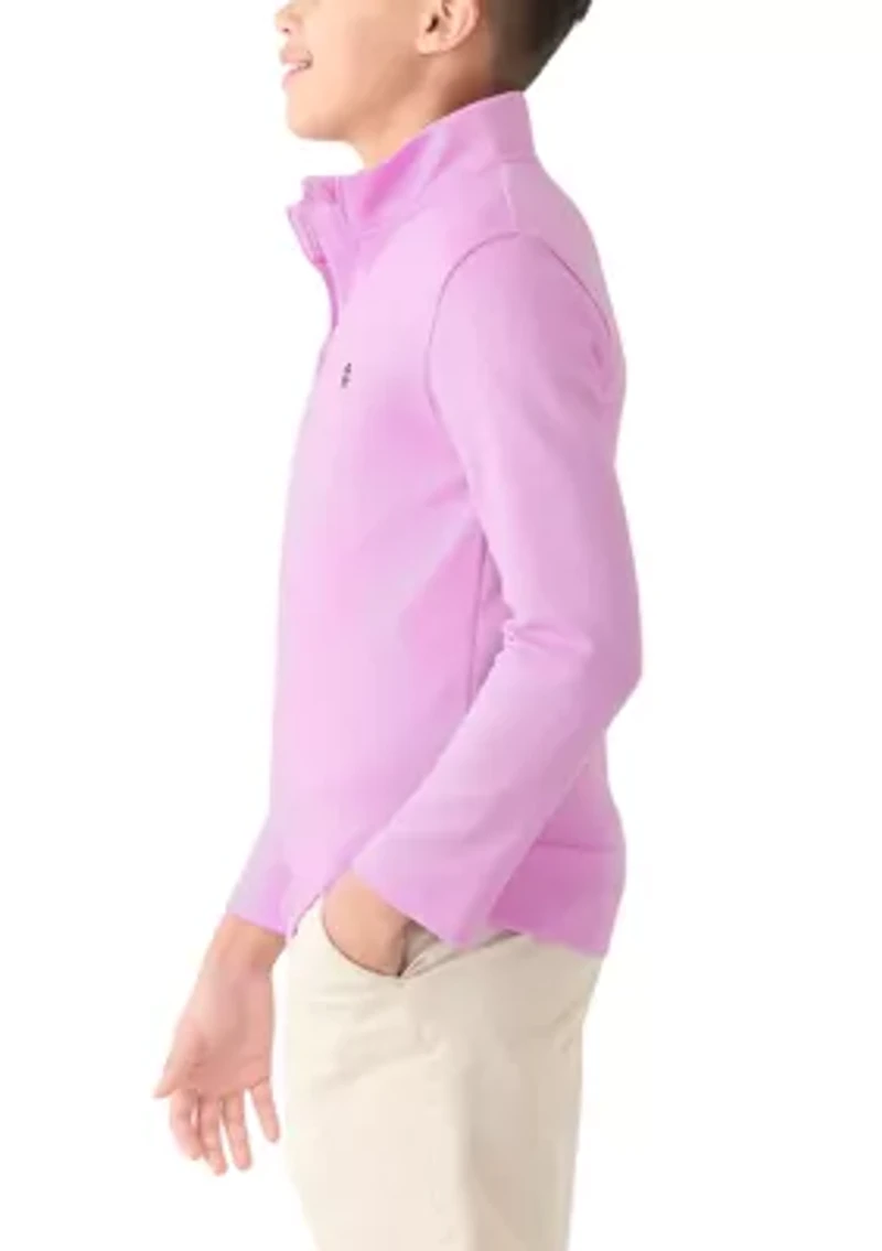 Boys 8-20 Long Sleeve Feeder Stripe 1/4 Zip Pullover Sweatshirt