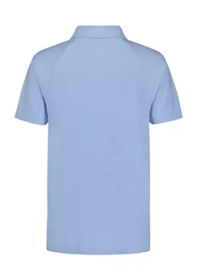 Boys 8-20 Husky Raglan Marled Performance Polo Shirt