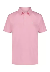 Boys 8-20 Short Sleeve Raglan Marled Polo Shirt