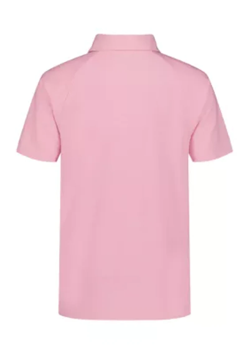 Boys 8-20 Short Sleeve Raglan Marled Polo Shirt