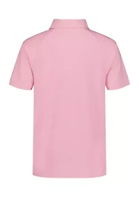 Boys 8-20 Short Sleeve Raglan Marled Polo Shirt