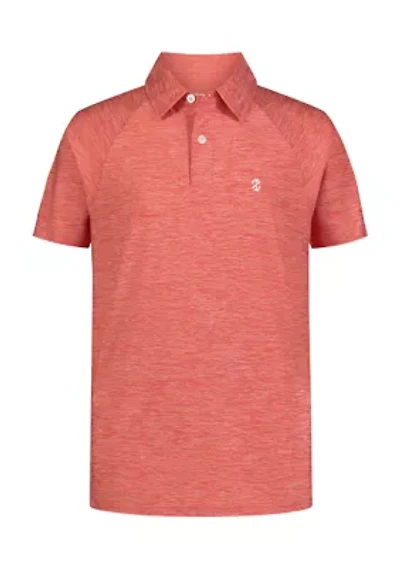 Boys 8-20 Short Sleeve Raglan Marled Polo Shirt