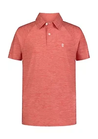 Boys 8-20 Short Sleeve Raglan Marled Polo Shirt