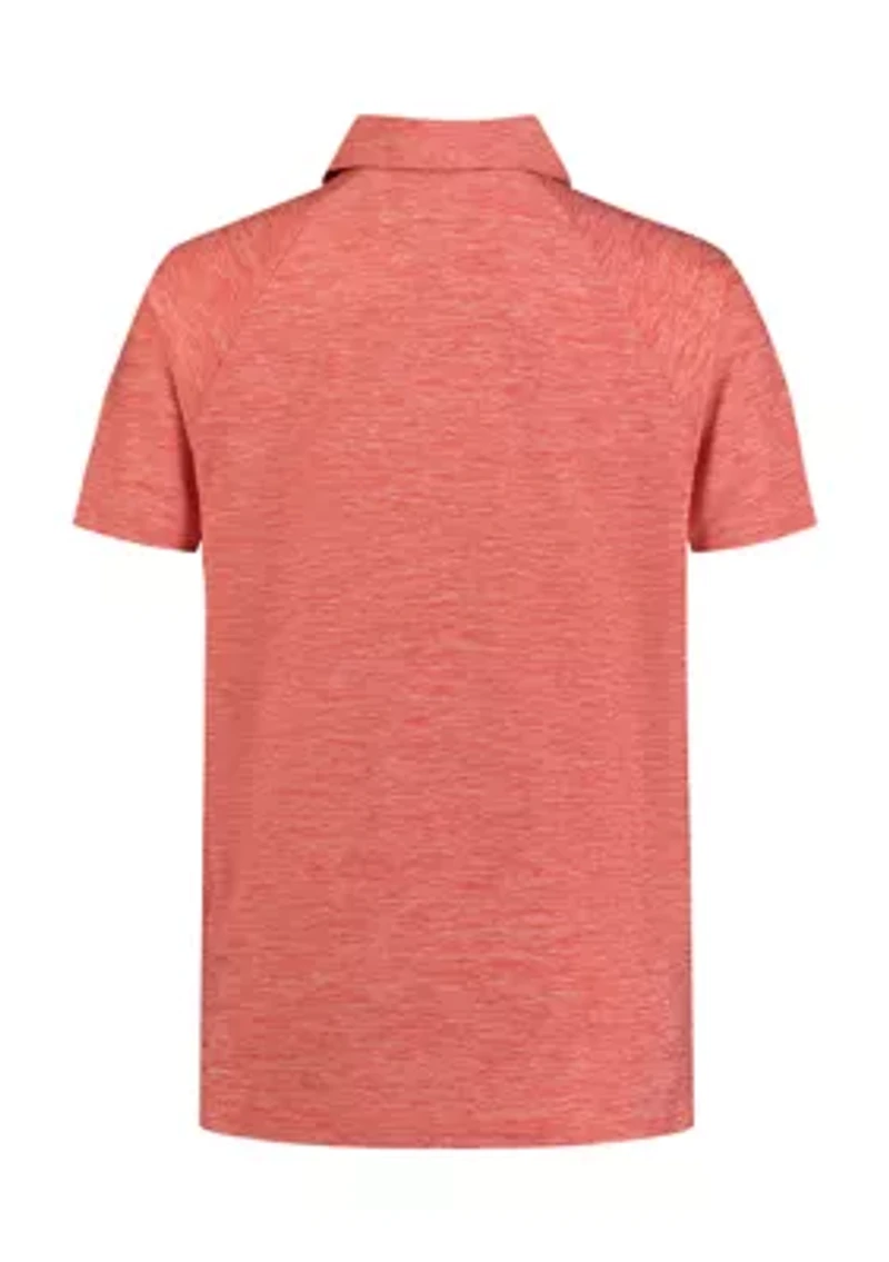 Boys 8-20 Short Sleeve Raglan Marled Polo Shirt