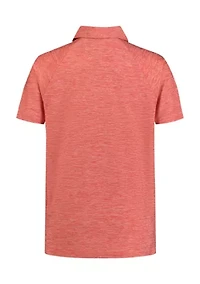 Boys 8-20 Short Sleeve Raglan Marled Polo Shirt