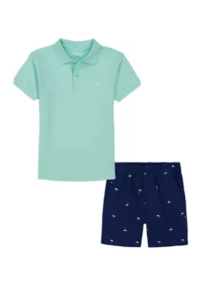Boys 4-7 Pique Polo with Shifley Short Set