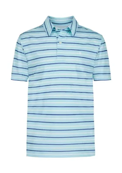 Boys 8-20 Short Sleeve Caddie Stripe Printed Performance Polo Shirt