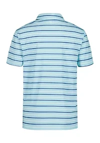 Boys 8-20 Short Sleeve Caddie Stripe Printed Performance Polo Shirt