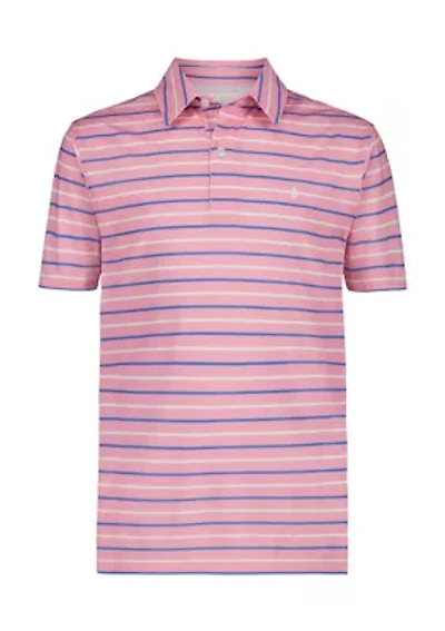 Boys 8-20 Short Sleeve Caddie Stripe Printed Performance Polo Shirt