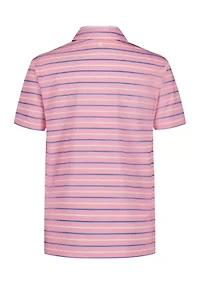 Boys 8-20 Short Sleeve Caddie Stripe Printed Performance Polo Shirt
