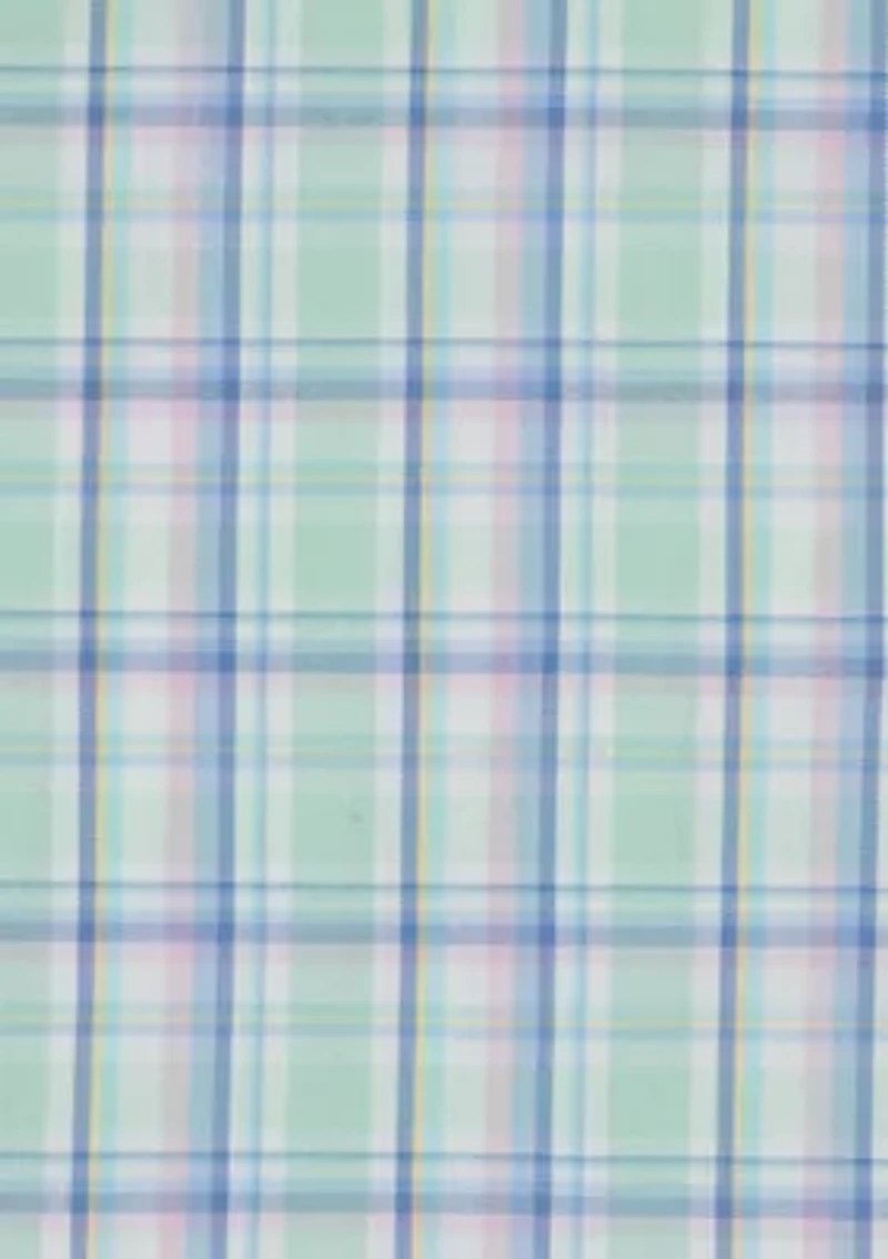 Boys 8-20 Husky Short Sleeve Stretch Andover Plaid Shirt
