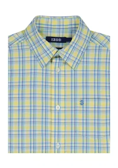 Boys 8-20 Husky Short Sleeve Stretch Andover Plaid Shirt