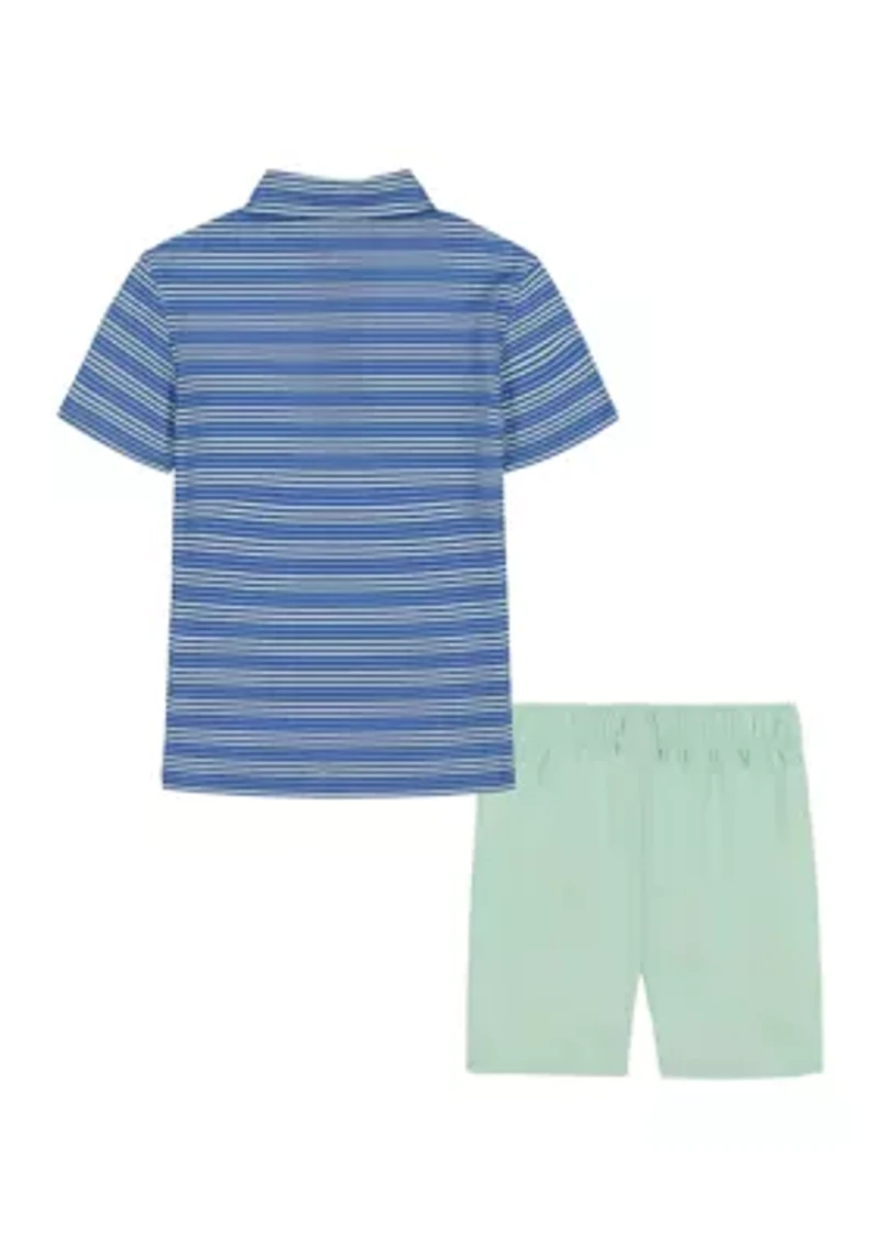 Boys 4-7 Multi Stripe Polo Shirt and Shorts Set