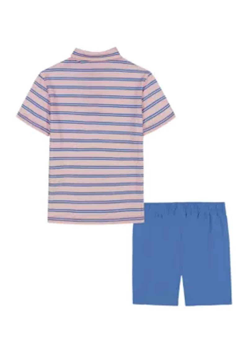 Boys 4-7 Multi Stripe Polo Shirt and Shorts Set