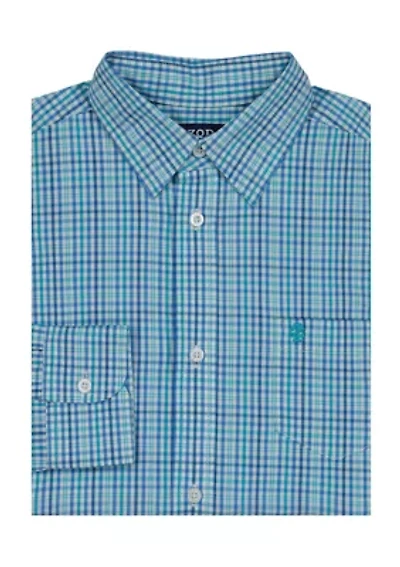 Boys 8-20 Long Sleeve Stretch Provincetown Plaid Shirt