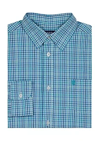 Boys 8-20 Long Sleeve Stretch Provincetown Plaid Shirt