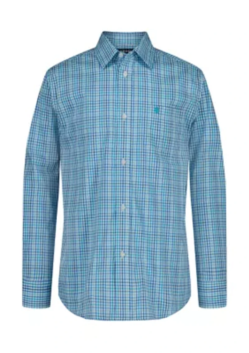 Boys 8-20 Long Sleeve Stretch Provincetown Plaid Shirt