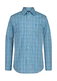 Boys 8-20 Long Sleeve Stretch Provincetown Plaid Shirt