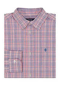 Boys 8-20 Stretch Provincetown Plaid Button Down Shirt