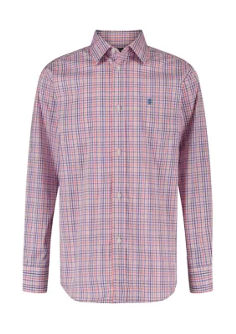 Boys 8-20 Stretch Provincetown Plaid Button Down Shirt