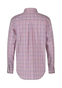 Boys 8-20 Stretch Provincetown Plaid Button Down Shirt