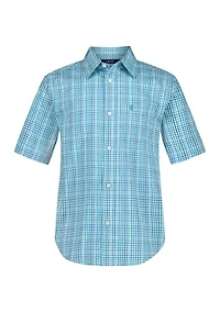 Boys 8-20 Plaid Short Sleeve Woven Shirt