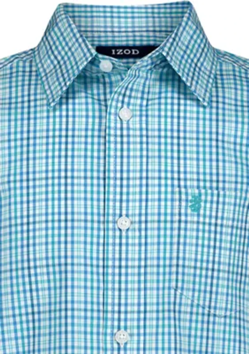 Boys 8-20 Plaid Short Sleeve Woven Shirt