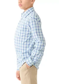 Boys 8-20 Husky Long Sleeve Comfort Poplin Shirt